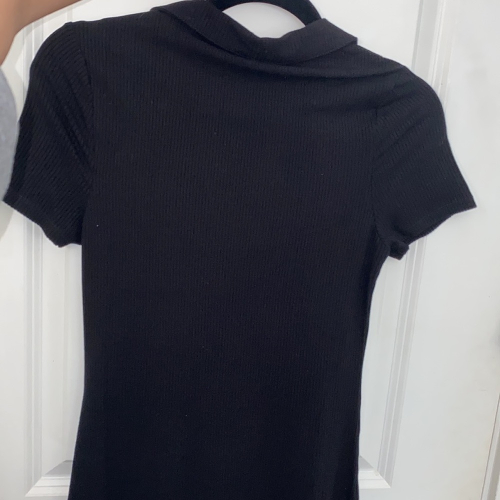 NWT Black collard ribbed body con dress - Picture 5 of 5
